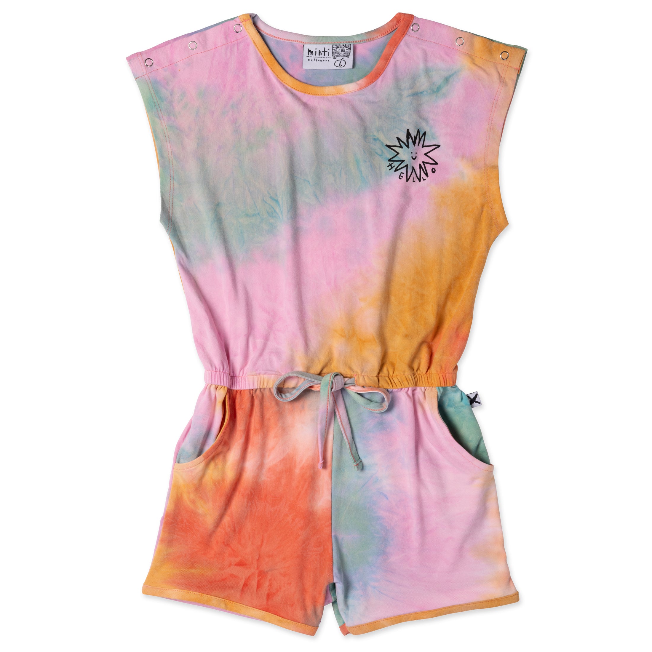 Minti Gelato Tie Dye Playsuit in multicolour