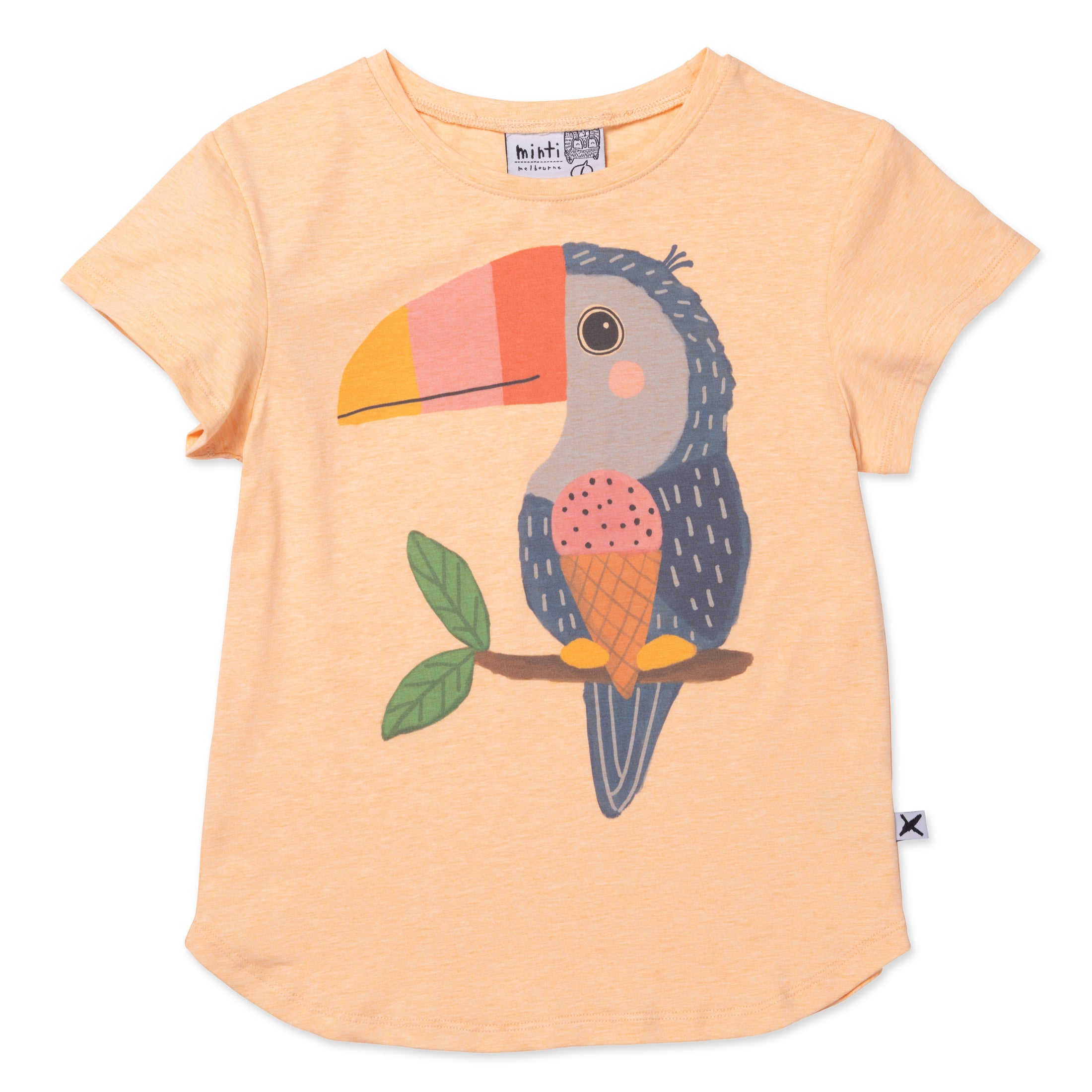 Minti Icecream toucan Tee light orange marle in orange