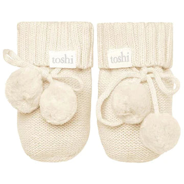 Toshi Organic Booties Marley Feather in Cream