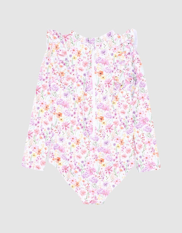 Bebe Nadia LS Sunsuit Nadia Print in Multi