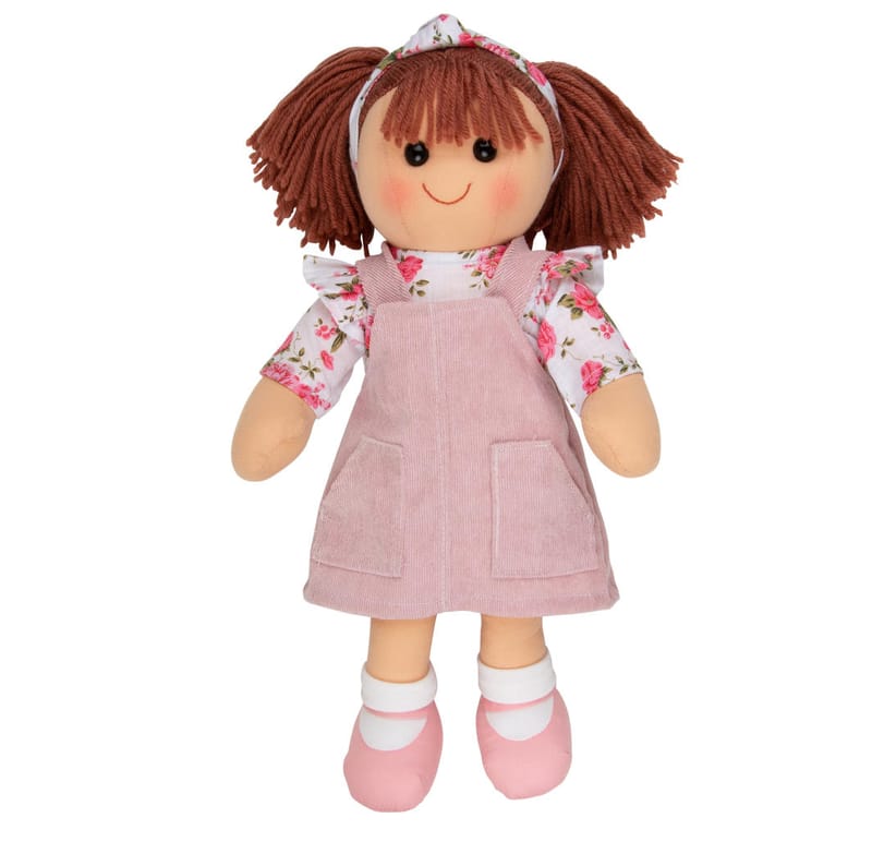 Hopscotch Alice Doll - Pink Cord Pinafore