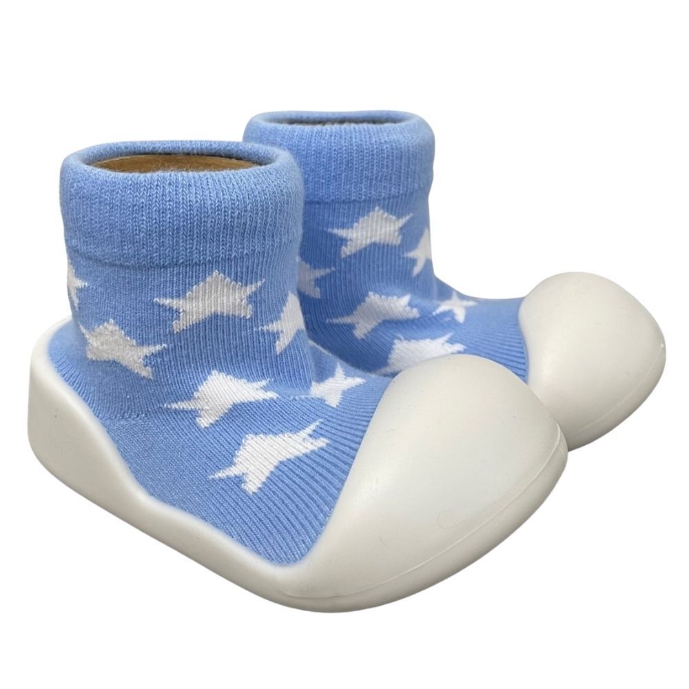 Little Eaton Rubber Soled Socks - Blue Star
