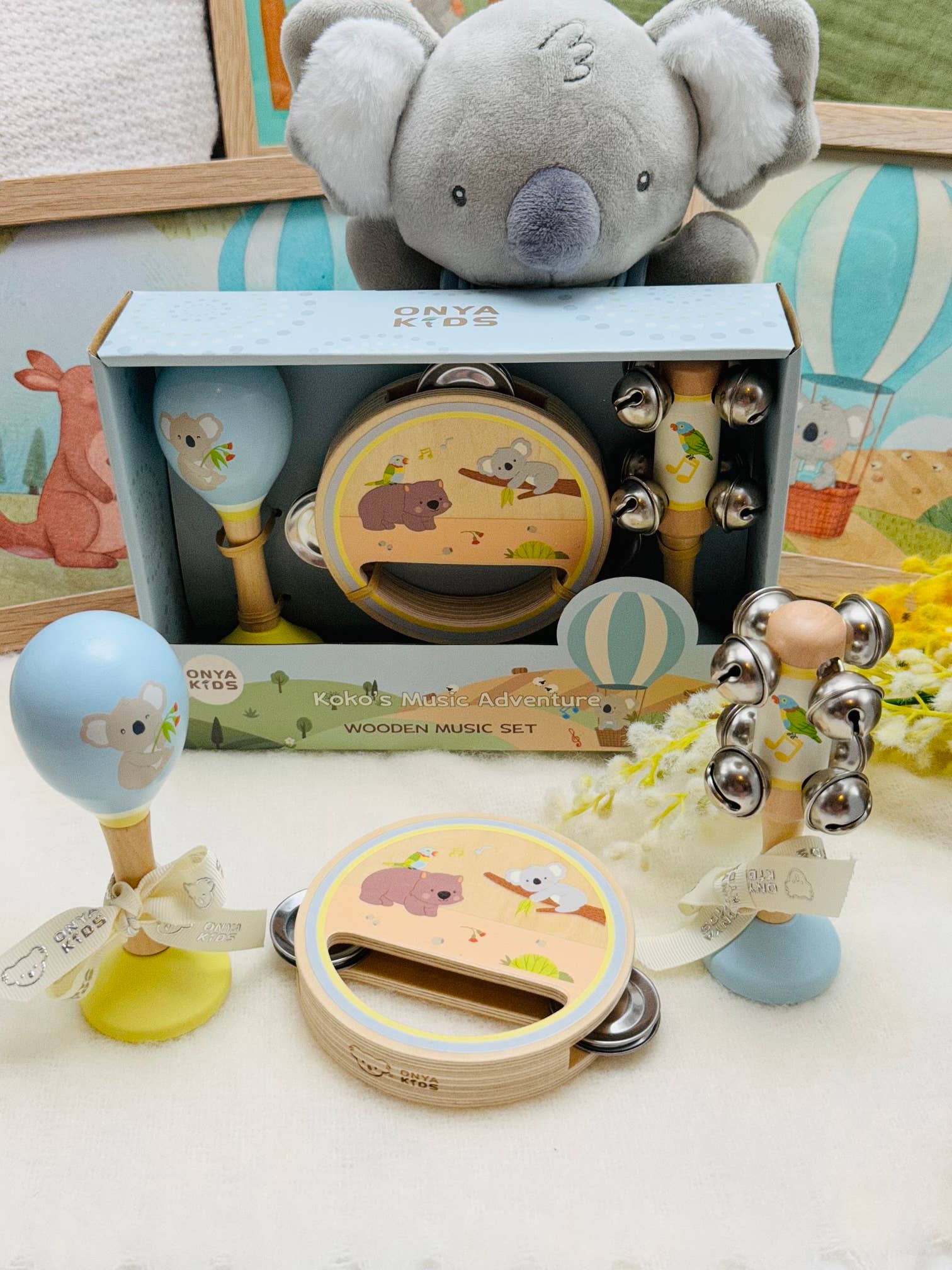 KoKo's Music Adventure Wooden Music 3pcs Set (Koala, rainbow