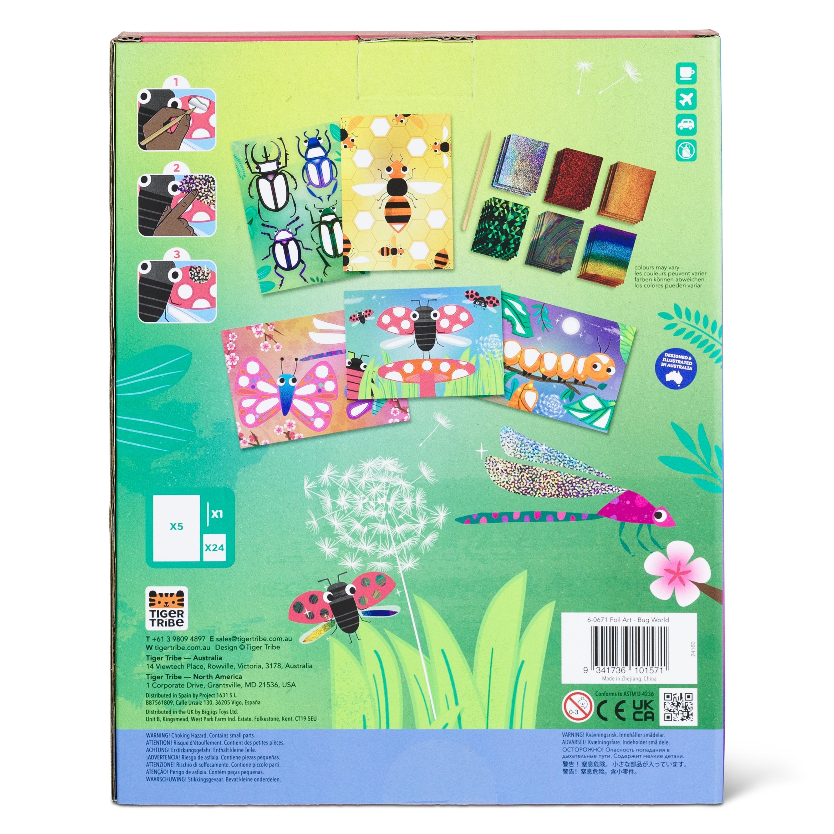 Tiger Tribe Foil Art - Bugs World