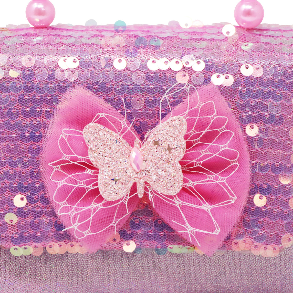 Pink Poppy Butterfly Motif Handbag