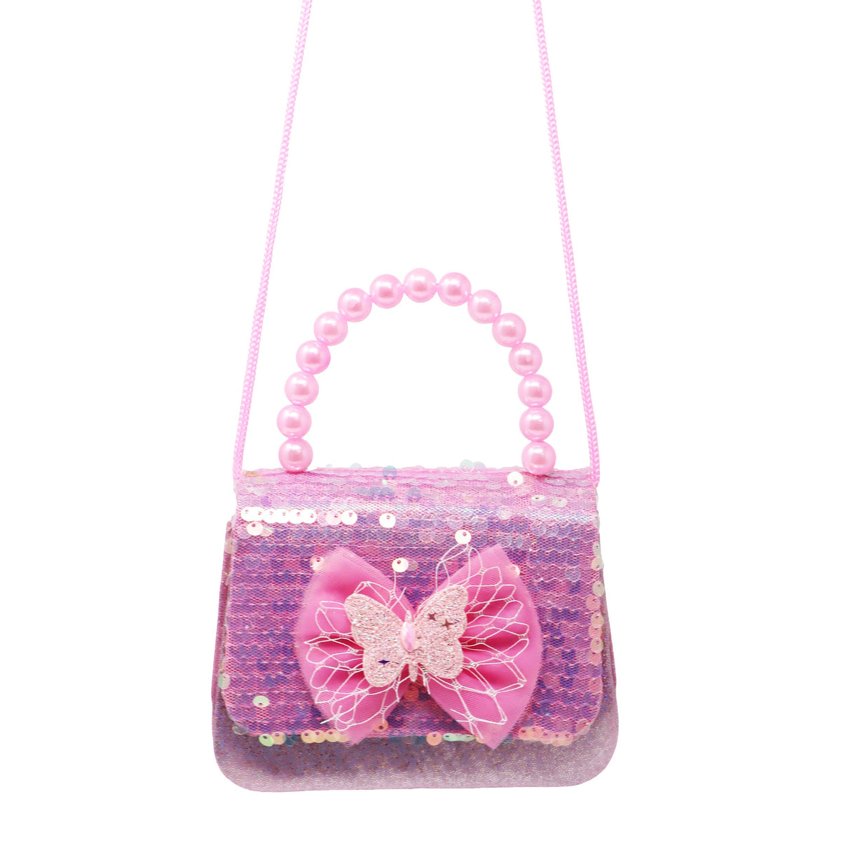 Pink Poppy Butterfly Motif Handbag