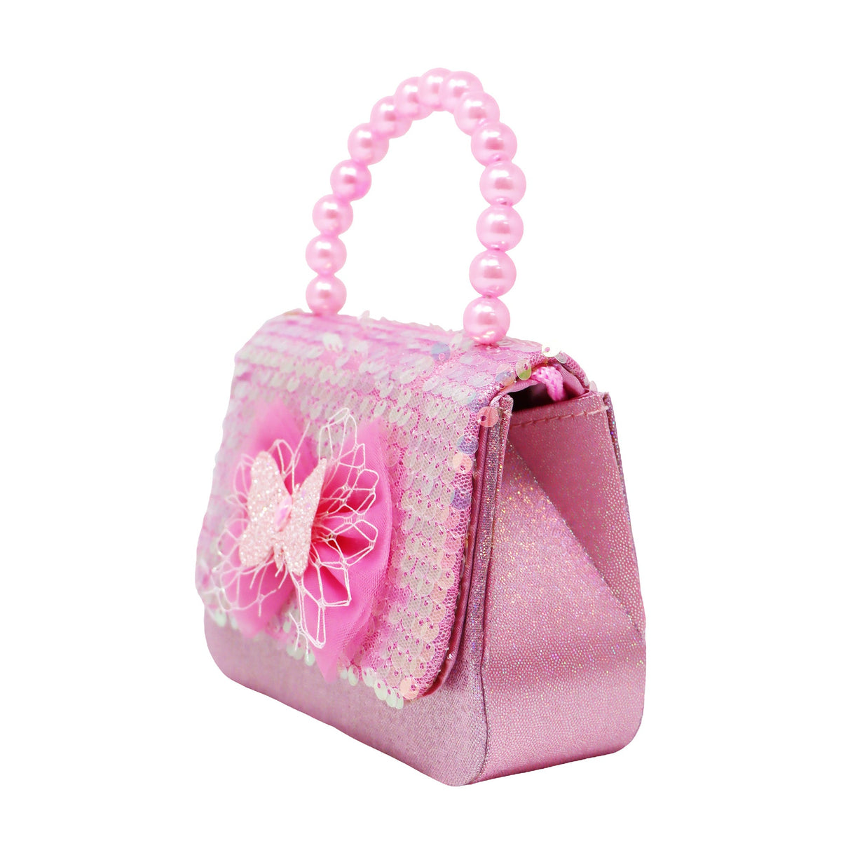 Pink Poppy Butterfly Motif Handbag