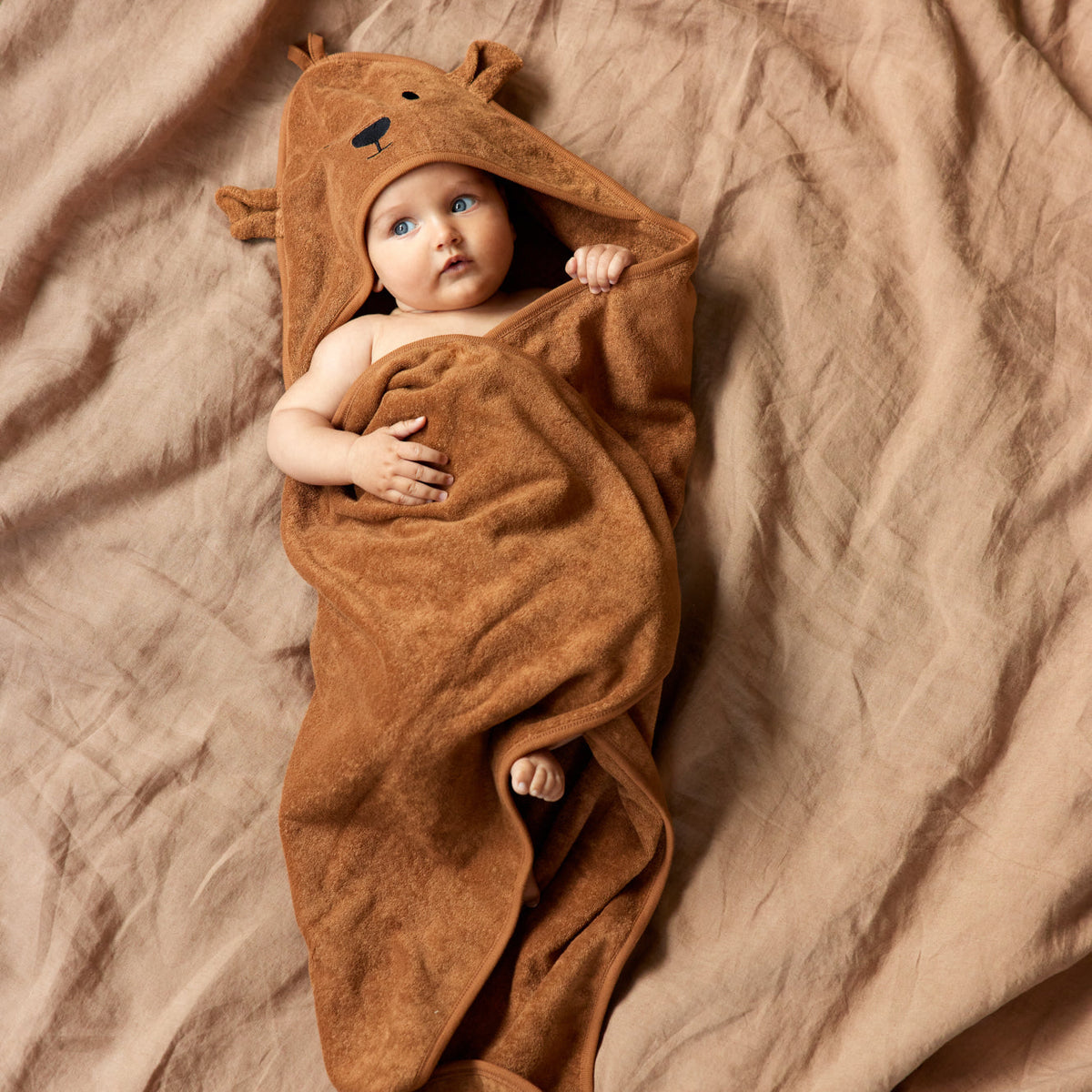 Nature Baby Bear Hooded Towel - Hazelnut