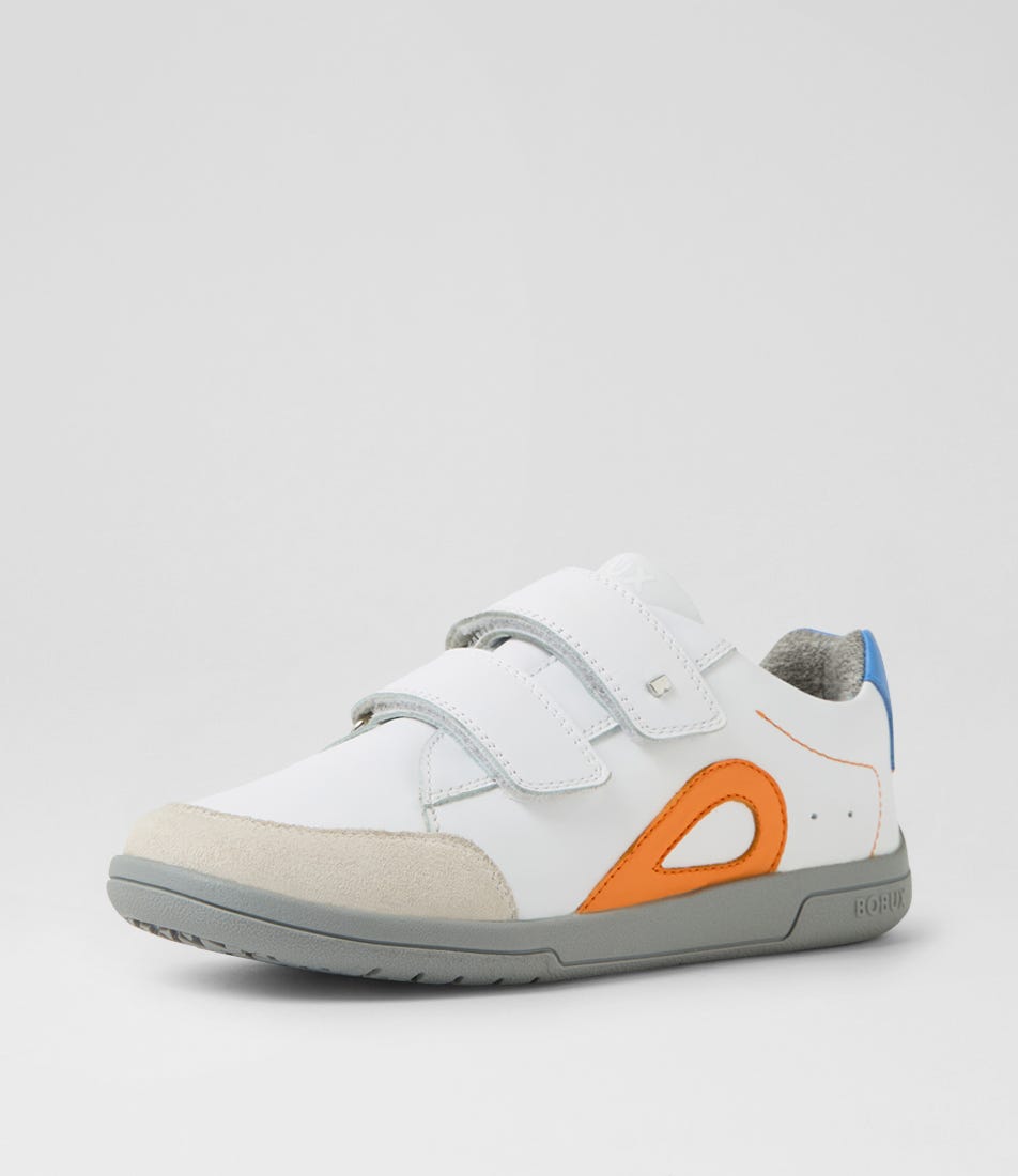 Bobux KP Blaze White Azure Leather Suede Sneakers