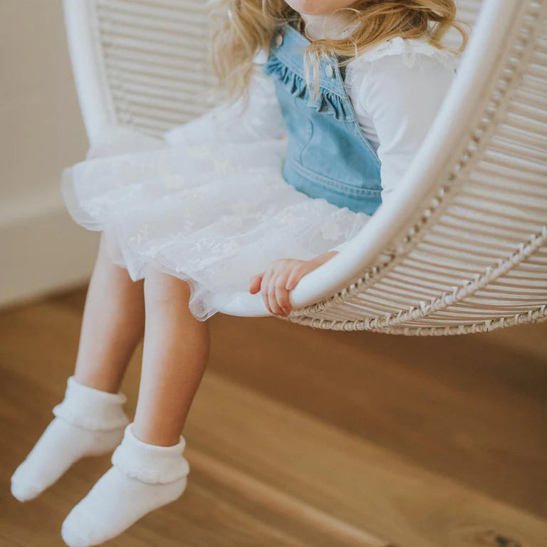 Minihaha Drop Needle Socks Cloud in Off White