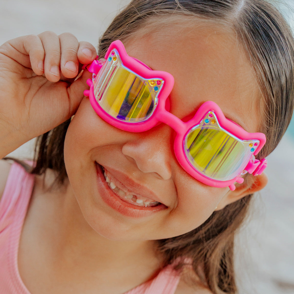 Bling2o Flexi Feline Swim Goggles - Jelly Bean Pink