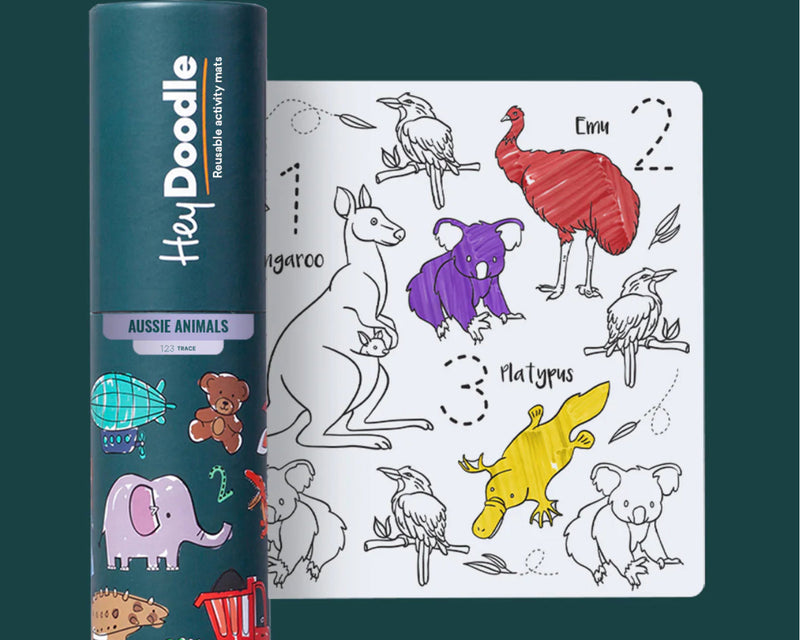 Hey Doodle Reusable Silicone Mini Mat - Aussie Animals