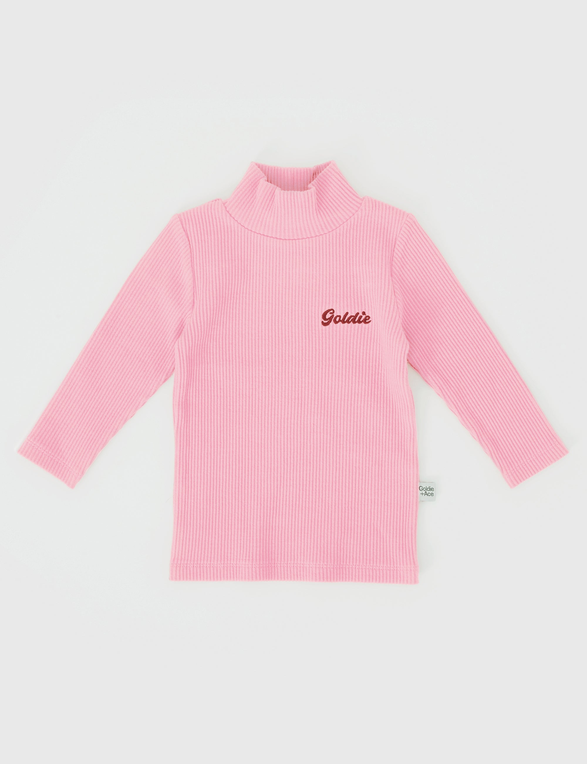Goldie & Ace Embroidered Rib Skivvy in Sweet Pea Pink