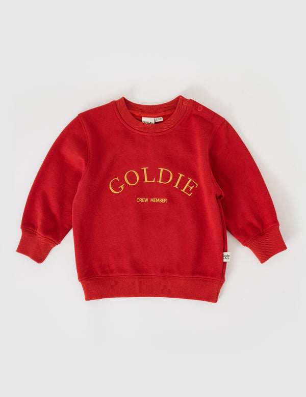 Goldie & Ace goldie crew embroidered sweater in red