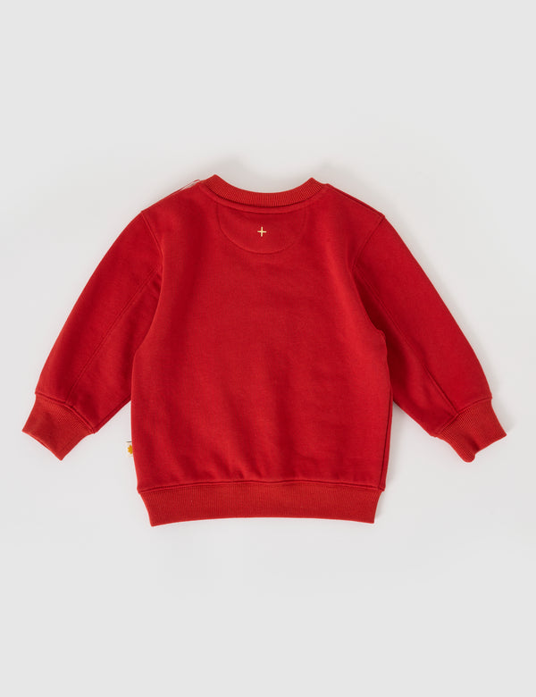 Goldie & Ace goldie crew embroidered sweater in red