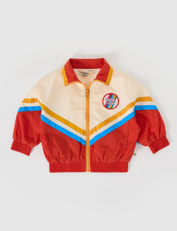 Goldie & Ace Retro Lightweight Spray Jacket in Red/Vanilla
