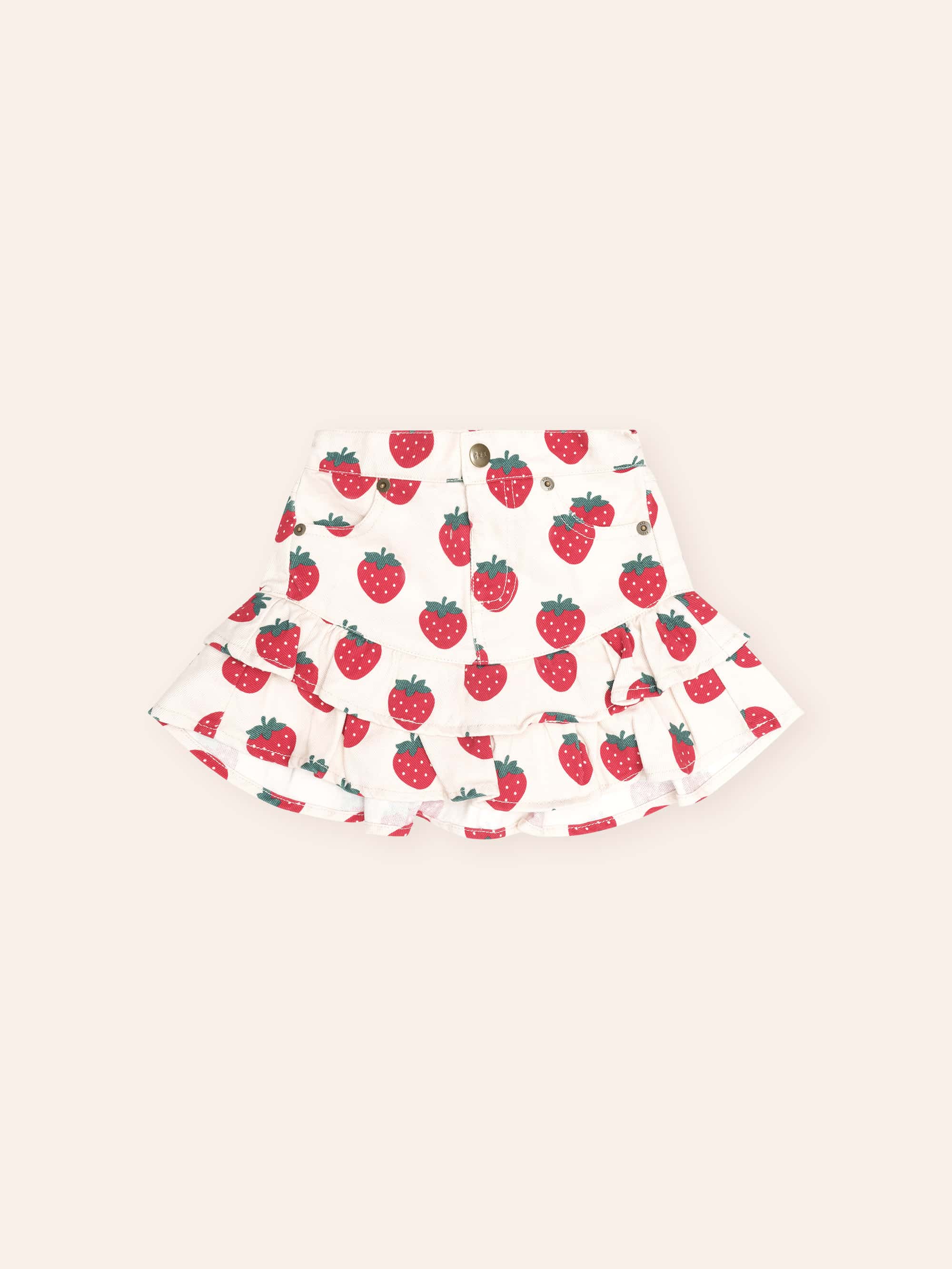 Huxbaby Strawberry Tiered Skirt - Multi Strawberry