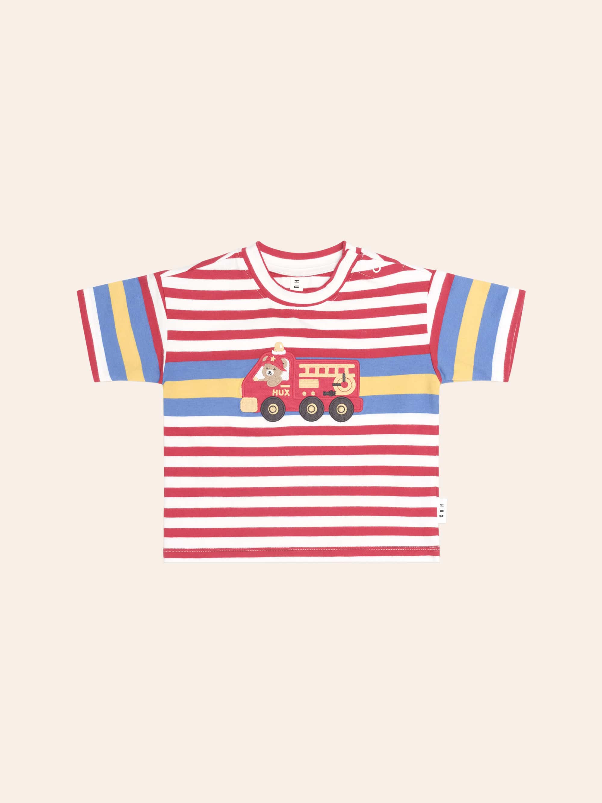 Huxbaby Fireman Hux Stripe Tee - Racer Red/Almond Milk