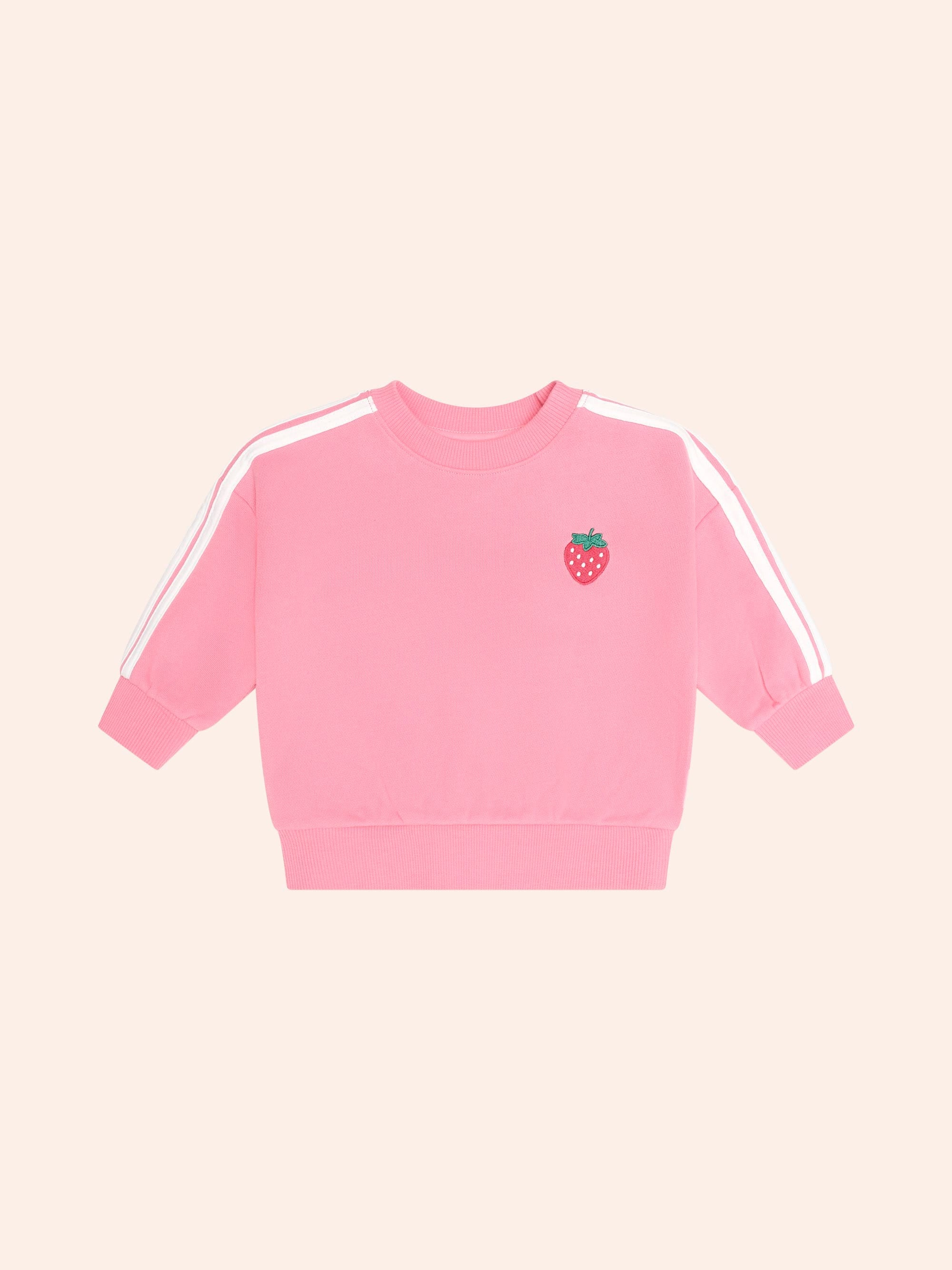 Huxbaby Strawberry Emb Sweatshirt - Flamingo