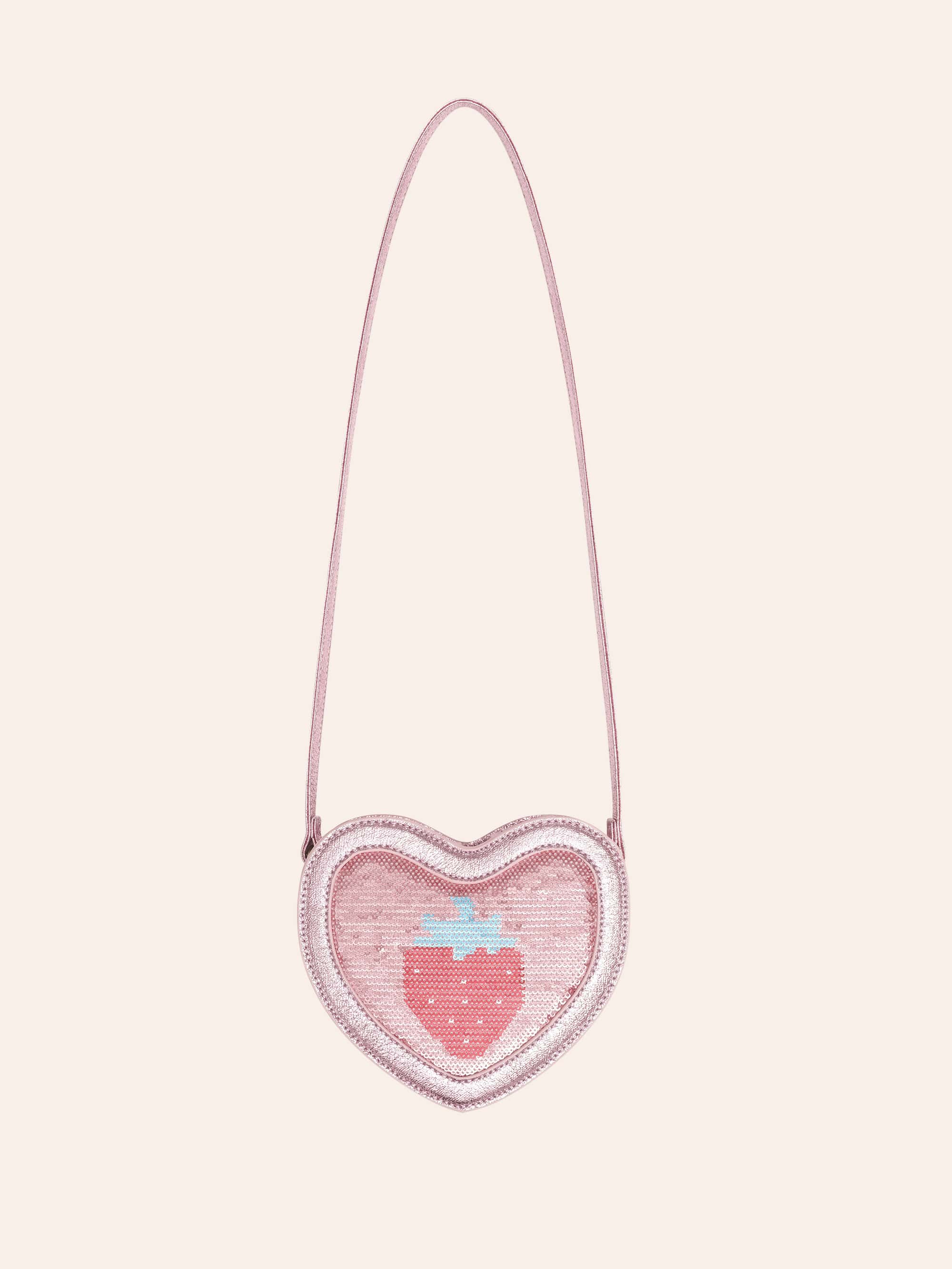 Huxbaby Strawberry Sequin Heart Bag - Strawberry Metallic
