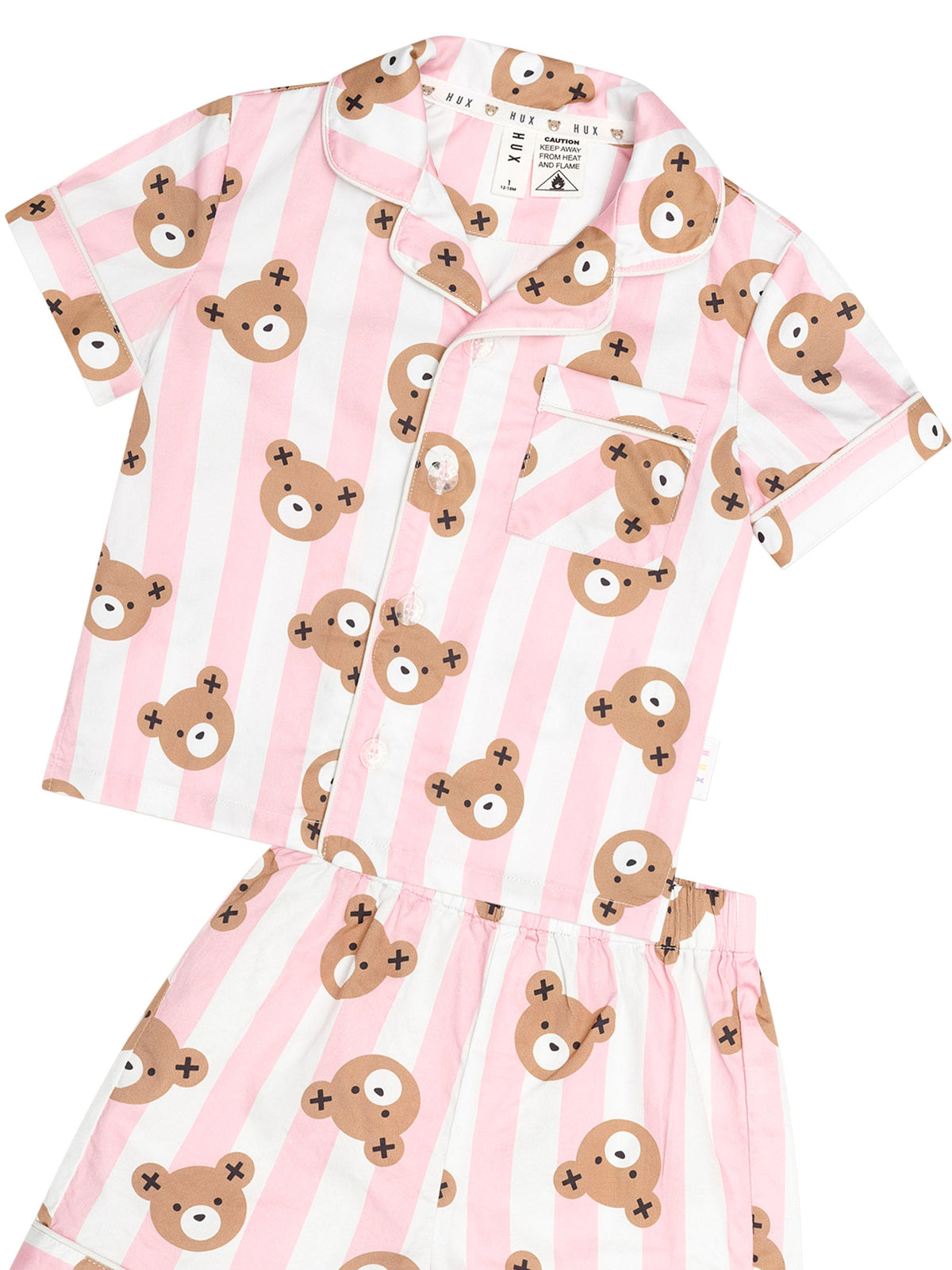 Huxbaby Huxbear Stripe PJs - Strawberry Creme/Almond Milk