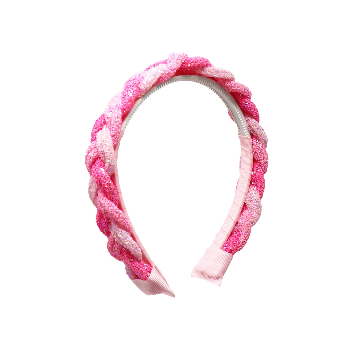 Pink Poppy braided glitter headband