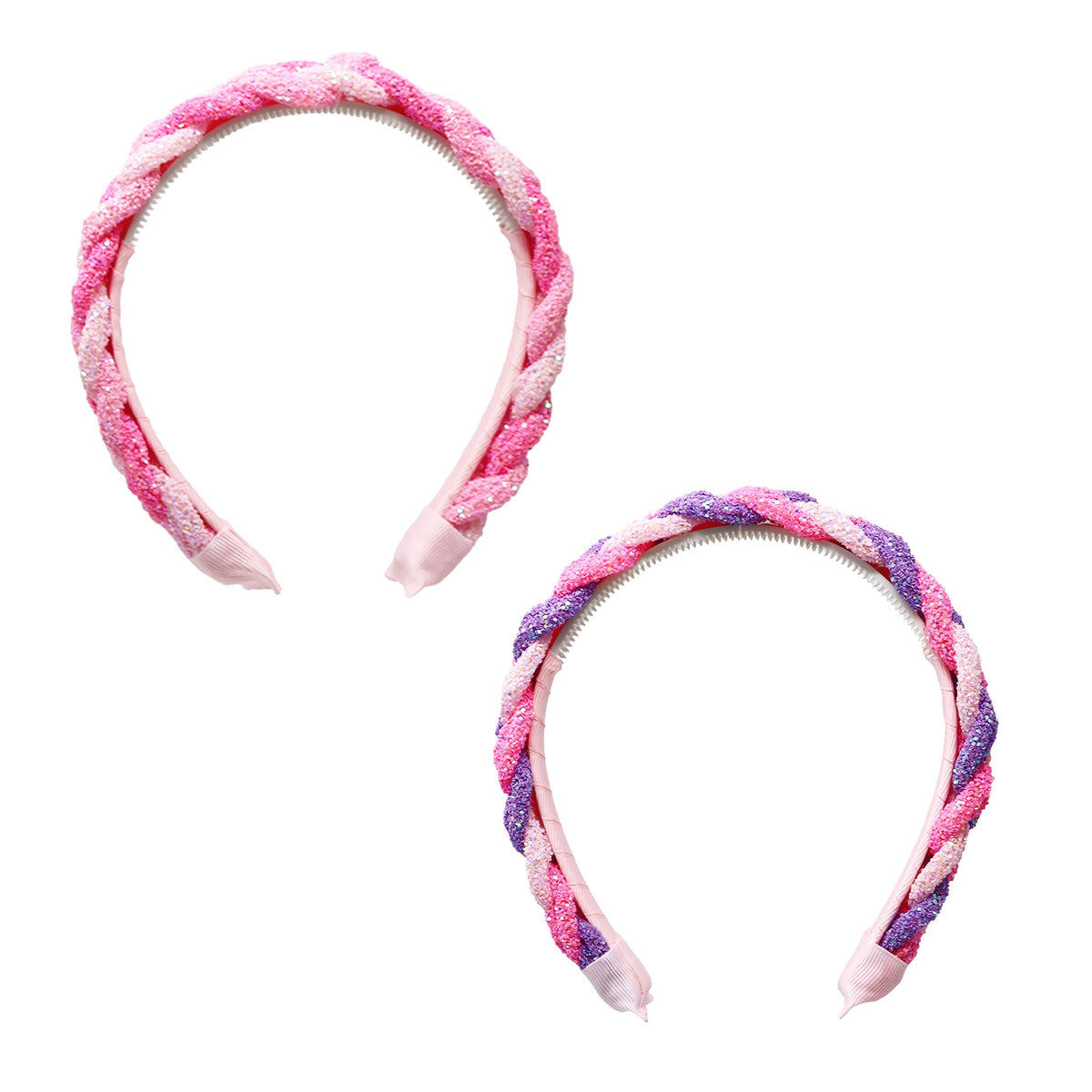 Pink Poppy braided glitter headband