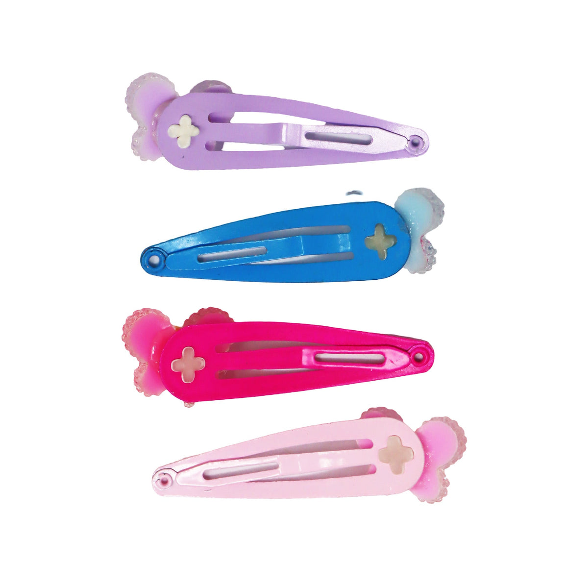 Pink Poppy Sparkle Butterfly Hair Clips