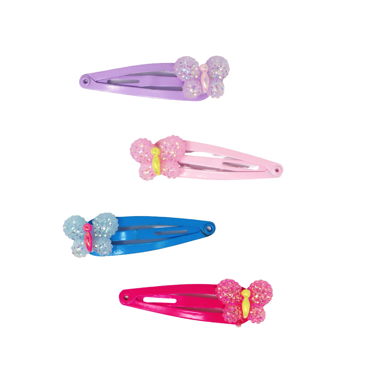 Pink Poppy Sparkle Butterfly Hair Clips