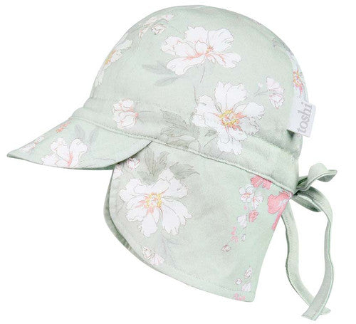 Toshi flap cap sunhat bambini Priscilla in green