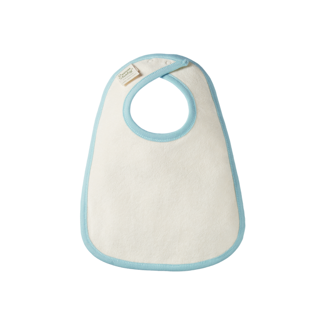 Nature Baby Bib Sea Blue Lamb Print in cream