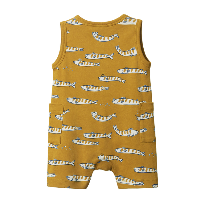 Nature Baby Camper Suit South Seas Palm Print in Multi