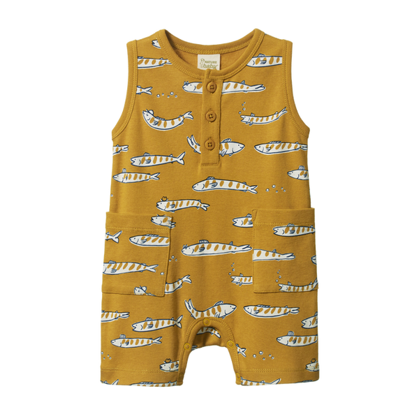 Nature Baby Camper Suit South Seas Palm Print in Multi