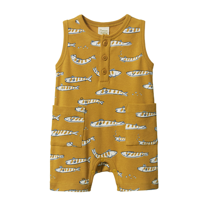 Nature Baby Camper Suit South Seas Palm Print in Multi