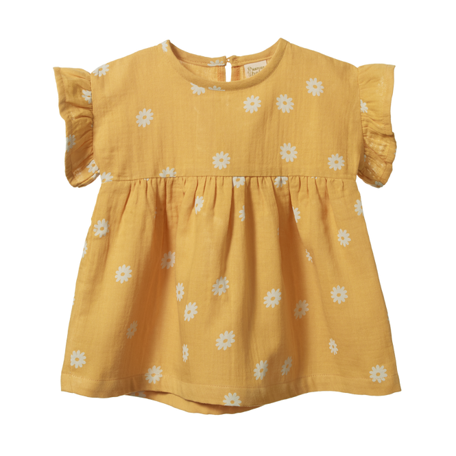 Nature Baby Clara Dress Chamomile Sunshine Print in Multi