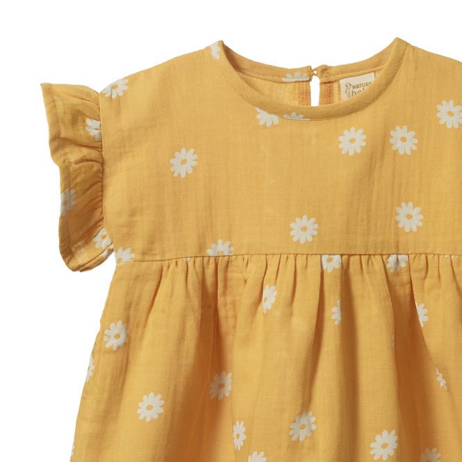 Nature Baby Clara Dress Chamomile Sunshine Print in Multi