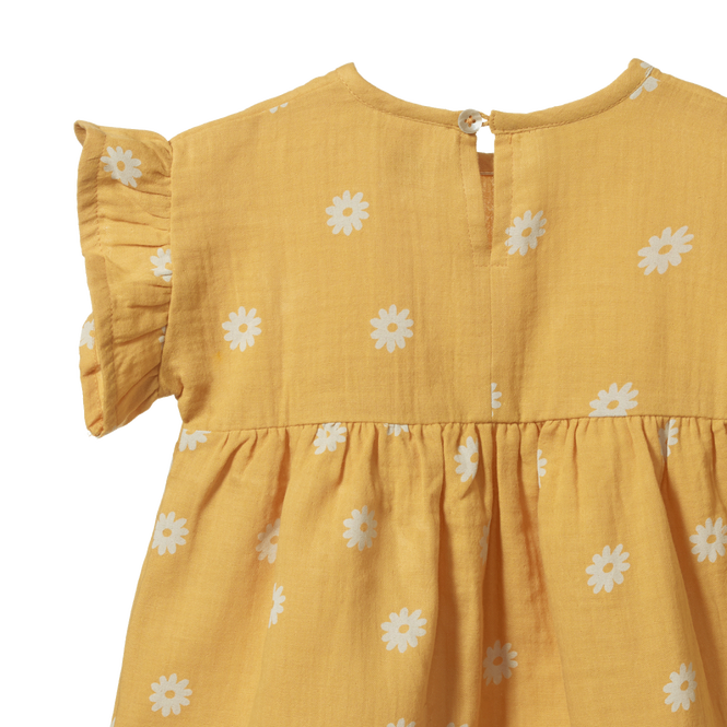 Nature Baby Clara Dress Chamomile Sunshine Print in Multi