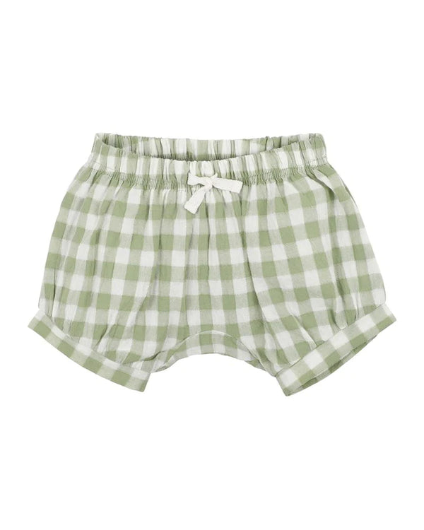 Fox & Finch green gingham shorts in green