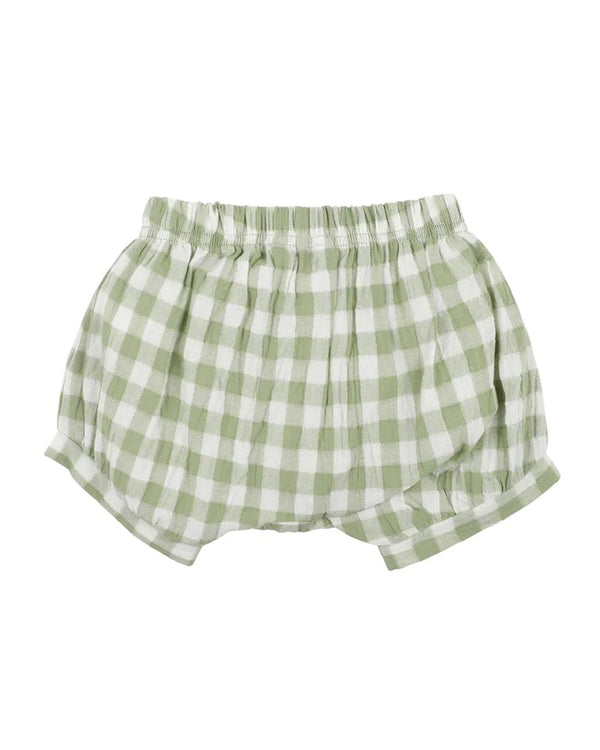 Fox & Finch green gingham shorts in green