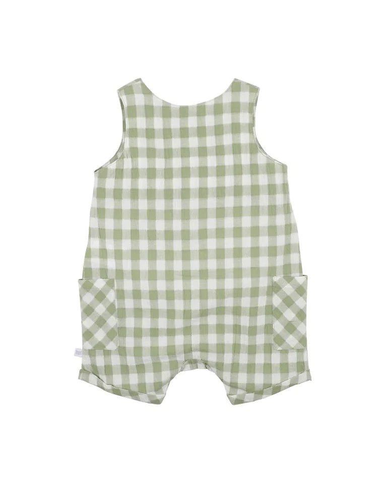 Fox & Finch green gingham romper