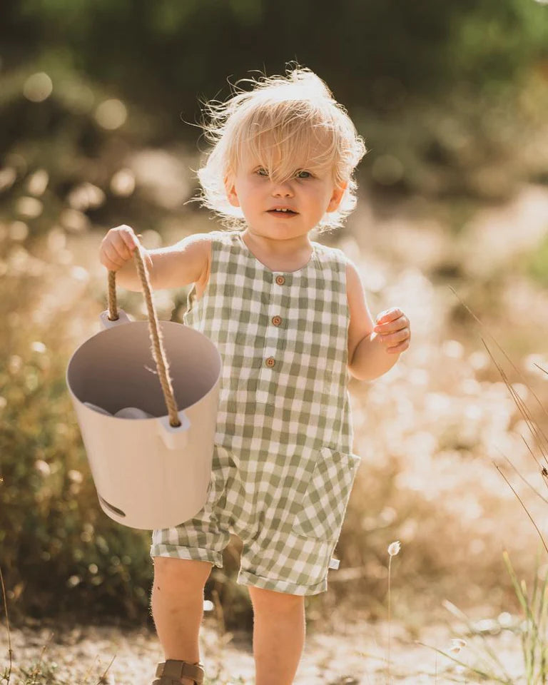 Fox & Finch green gingham romper