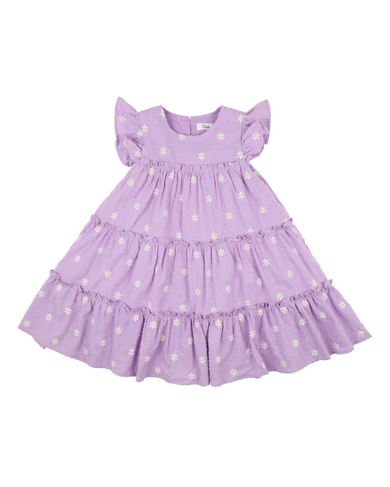 Bebe Indi Tiered dress in purple