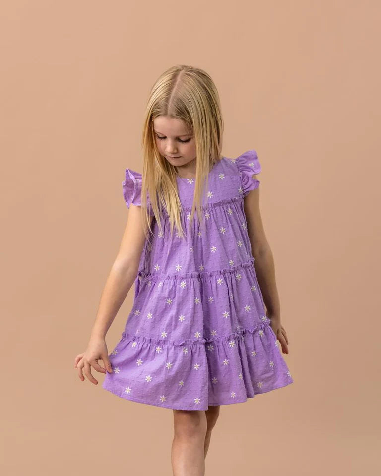 Bebe Indi Tiered dress in purple