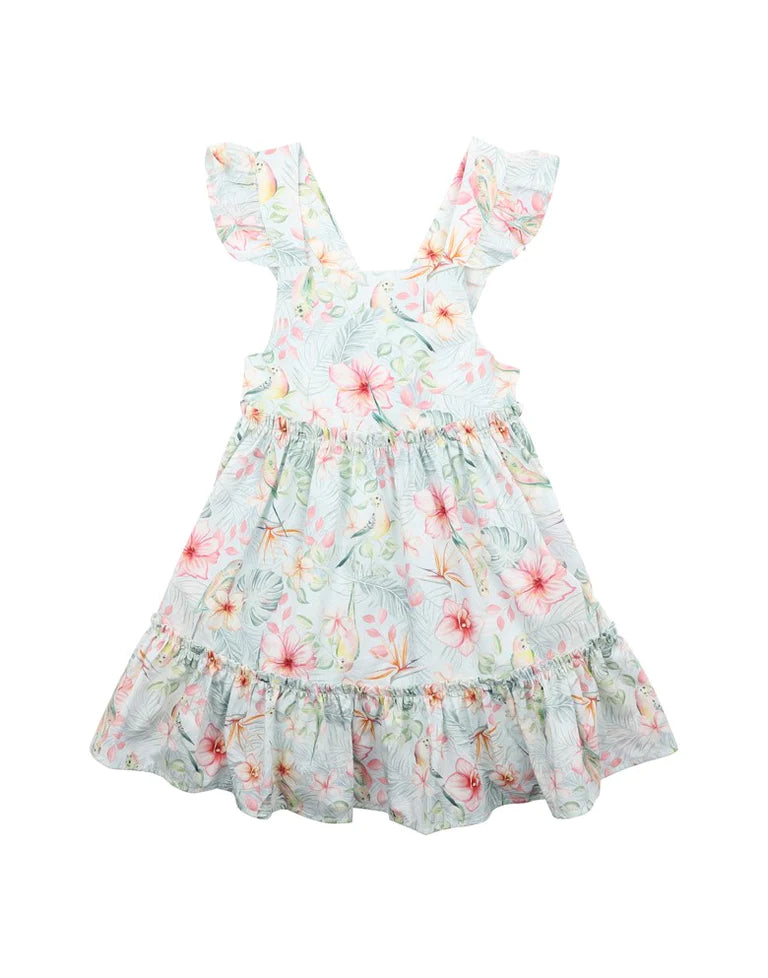 Fox & Finch budgie blue floral dress