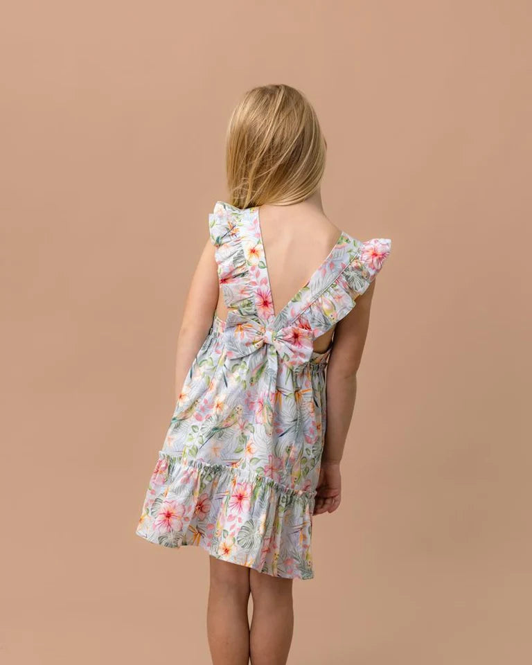 Fox & Finch budgie blue floral dress