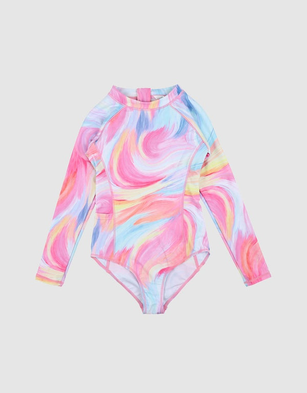 Minihaha Ellie LS Sunsuit tie dye in Multicolour