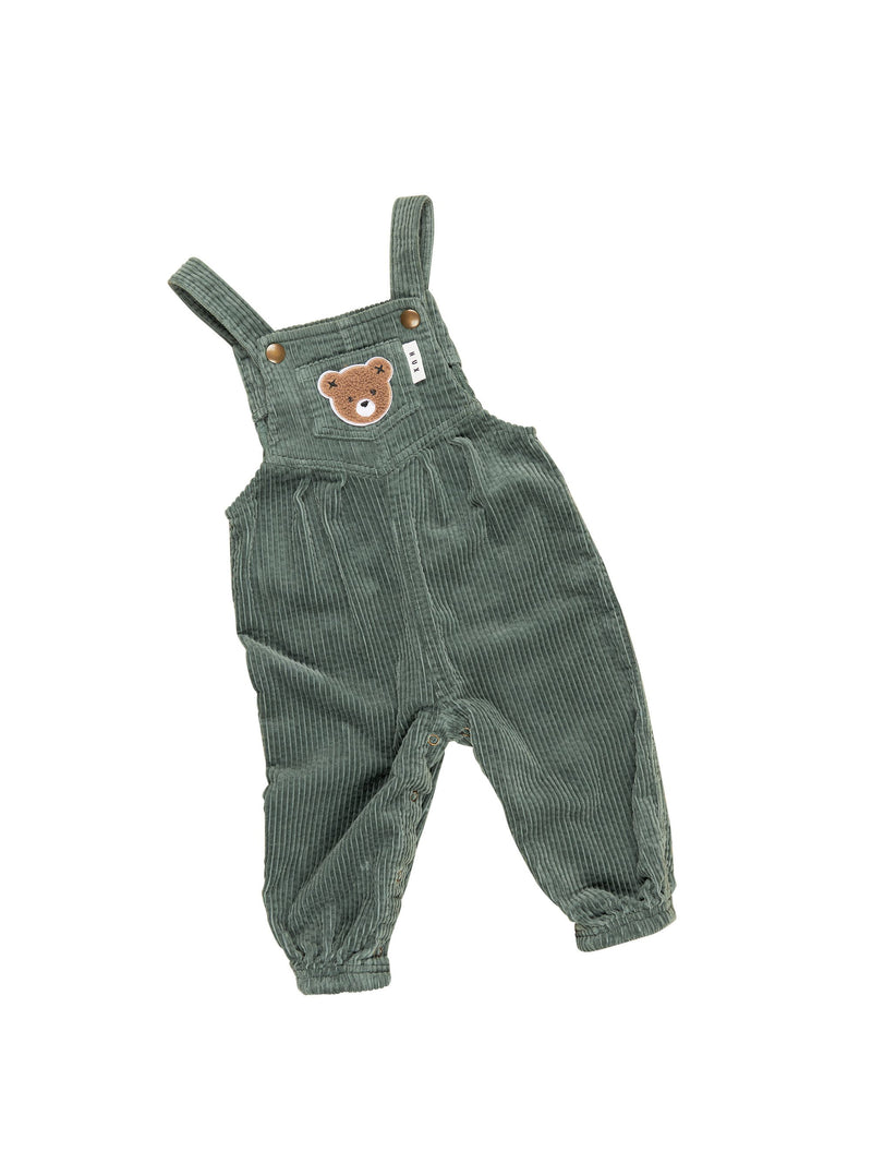 Huxbaby Light Spruce Cord Overalls in Green