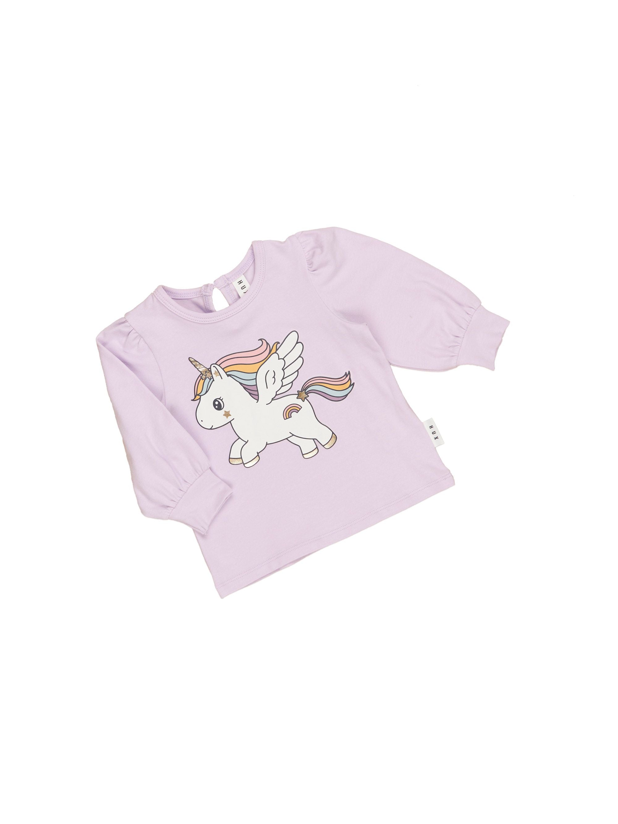 Huxbaby Magical Unicorn Puff Top Bright Orchid in Purple