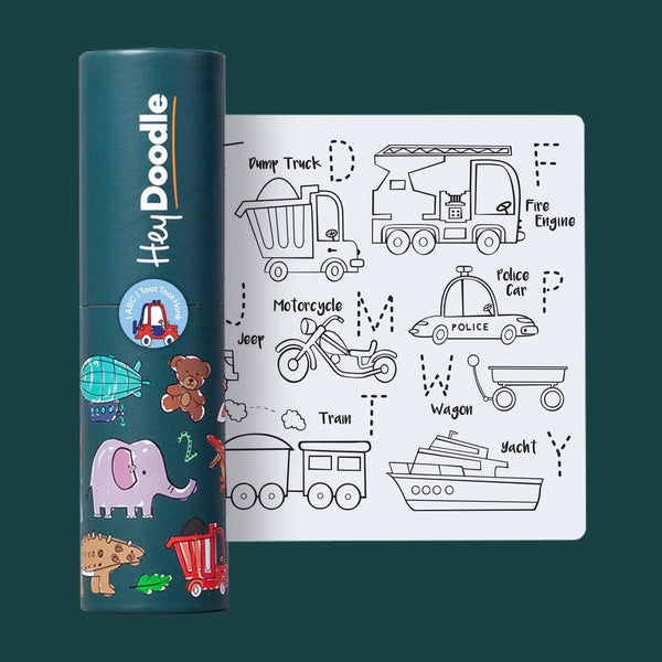 Hey Doodle reusable silicone mini mat - toot toot honk