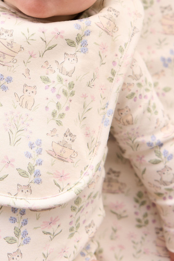 Jamie Kay Organic Cotton Bib Moons Garden Lavender